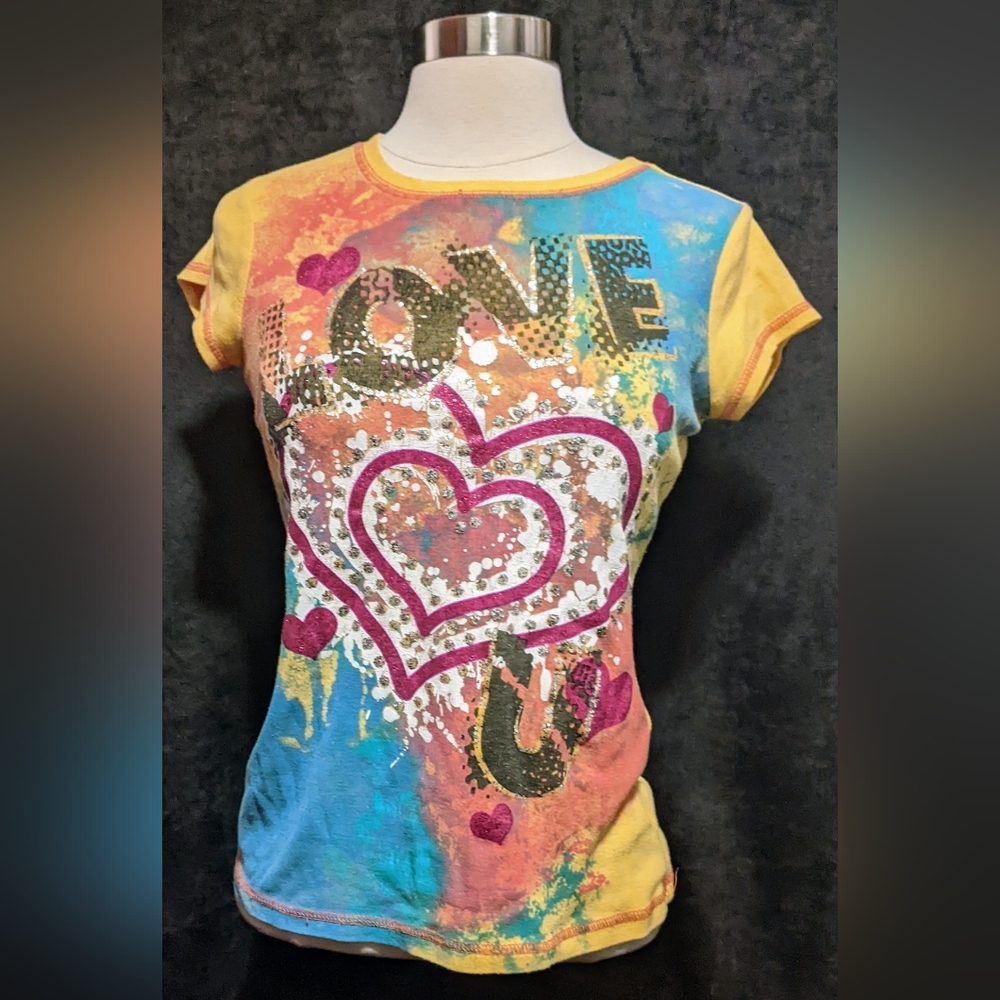 Beautees Yellow Love Shirt- Large